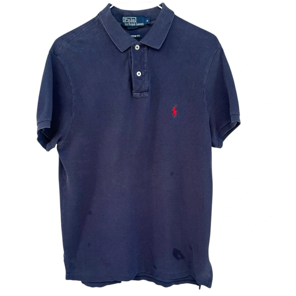🔵 👕 Polo Ralph Lauren‎ Navy Polo Shirt | Men’s M | Custom Fit
